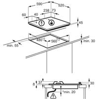 Plinska kuhalna plošča AEG HGB64420SM